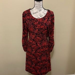 Cato Black & Red Long Sleeve Sweater Dress Large
